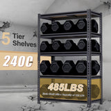 ZEUKMXOO Garage Shelving, 2400 LBS Metal Storage Shelves, 12" x 28'' x 60'' Heavy Duty Shelf, Adjustable Shelving Rack, Standing Shelf Units, Shelves for Garage Storage