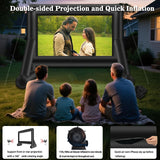 AZXRHWYGS 16 Feet Inflatable Projector Screen Outdoor Inflatable Movie Screen with Blower Carry Bag - Front and Rear Projection Blow Up Screen for Backyard Movie Night Pool Party