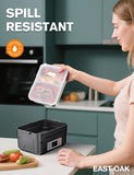 EAST OAK XL 6.3-Cup Cordless Electric Lunch Box for Adults, Heated Lunch Box for Men with Scheduled Heating, Portable Car Food Warmer with Utensils, Two-Tier Bag, Removable Divider