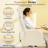 FelixKing Office Chair, Flip Armrests for Pets Criss Cross Legged, White