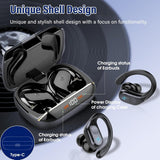 Qecnato 75H Sports Wireless Earbuds Bluetooth 5.4 Headphones Stereo, Black