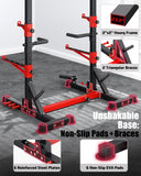 YOLEO Squat Rack with Adjustable Pull-Up Bar & Extended Safety Arms, 35"-67" Width, Fixed 83” Frame Height, Pull-Up Bar Height 71.5"-80.5", Fits 6FT & 7FT Barbells