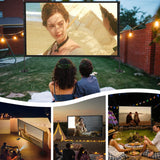 STWUI Outdoor-Projector-Screen-with-Stand - 120 inch Portable Projector Screen Indoor Outdoor Projector Screens 16:9 4K HD Lightweight Movie Screen with Carry Bag for Backyard Movie Night