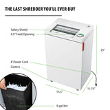 Cross Cut Deskside Commercial Paper Shredder, Continuous Operation, 6-8 Sheet Feed Capacity, 9-Gallon Bin