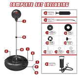 Punching Bag with Stand for Adults and Teens, Height Adjustable, Speed Bags for Boxing with Hand Pump and 4 Elastic Cords, Boxing Punching Bag for Training, Stress Relief and Fitness digi