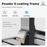 MFSTUDIO Outdoor Dining Set with 13 ft Beige Umbrella for 6, Brown Chairs