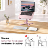 OMOTON LA10 360° Rotating Laptop Stand Riser Foldable for Desk, Pink