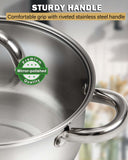 Cook N Home Kitchen Cookware Sets, 12-Piece Basic Stainless Steel Pots and Pans, Silver
