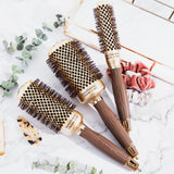 Olivia Garden NanoThermic Ceramic + Ion Round Thermal Hair Brush - Not Electrical - Professional Blowout Brush for Normal to Thick Hair, NT-24 1"