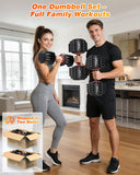XDDIAS Adjustable Dumbbell Set of 2, 25/55/80LB Dumbbell Set-Fast Adjust Weights Set, 5/10/16 in 1 Free Weights Dumbbells Set with Anti-Slip Metal Handle, Compact Size (10-Gears-55LB)
