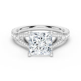 MSBLUE® Size 7 2ct Princess Cut Moissanite Engagement Ring