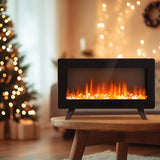 16" Small Freestanding Electric Fireplace Heater - Fire Places Electric Fireplace Stove with Realistic 3D Flames, Infrared Heater Indoor Space Heater, 750 |1500W, Overheating Protection
