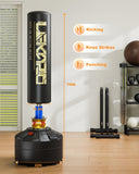 LEKÄRO Freestanding Punching Bag with Boxing Gloves, Heavy Boxing Bag with Stand for Adult Kids, Standing Kickboxing Bag (Black Gold) LEKÄRO