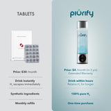 PIURIFY Hydrogen Water Bottle Generator - Up to 4100+ PPB Molecular Hydrogen Infusion - SPE/PEM Technology - Certified H2 Generator - Rechargeable - Extended Warranty - 10 oz (Silver)