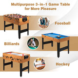 Goplus 48 Inch Multi Game Table, 3-in-1 Adult Size Foosball, Pool Table, Slide Hockey Table, Combo Table Set w/Billiard, Soccer & Hockey for Arcade, Party, Family Night, Game Room