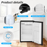 Antarctic Star 4.5 Cu.Ft Compact Refrigerator with Freezer,Mini Fridge Single Door with Adjustable Thermostat,Removable Glass Shelves for Apartment/Dorm/Office,BLACK