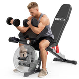 Eryntix Adjustable Leg Extension and Curl Machine, Foldable Pro Heavy-Duty Weight Bench, 1600LBS Workout Bench, 21-Position Multifunctional Weight Benchs, Iscc Plus Certified for Home Gym(M1 Pro)