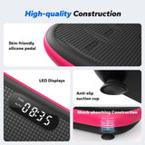MERACH Vibration Plate Exercise Machine, Vibration Plate 440 Lbs Capacity, Bluetooth and Silicone Pedal, Stimulate Deep Fat, Vibration Plate (Magenta)