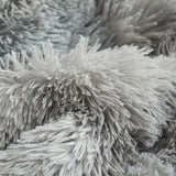 Wajade Faux Fur Plush White Comforter Set Fluffy Fuzzy Shaggy Bedding Set - 3PC Full/Queen Microfiber Soft Warm Quilt Set (Tie Dye Grey White, Full)