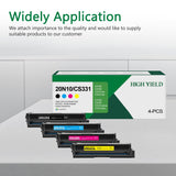 20N10K0 20N10C0 20N10M0 20N10Y0 High Yield Toner Cartridges 4-Color Set