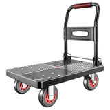 Push Cart Dolly | 660 lbs. Capacity Moving Platform Hand Truck | Heavy Duty Space Saving Collapsible