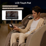 4D Full Body Massage Chair, SL Track Recliner with Backlit Touch Pad, Negative Ion Purification, Aromatherapy, 20 Auto Programs, Yoga Stretching, Auto Body Scan - Brown