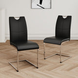 SSLine Faux Mars Stone Round Dining Table Set for 2 w/Black Leather Chair