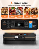 UPRUBE Vacuum Sealer for Food, 95kPa Food Saver Machine, 135W Fast-Sealing with Easy Tear Cutter, Built-in Bag Storage, 9-in-1 Compact with 10 ft Bag Roll