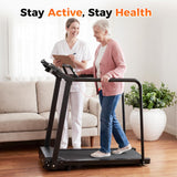 Lastforever Walking Treadmill with Extended Handrails & Bidirectional Belt, 2.5HP Quiet Motor, 0.5–6 MPH, 310 lbs Capacity, Compact Treadmill for Home Seniors