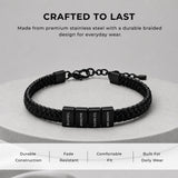 Soleus Personalized Stainless Steel Bracelet for Men - Custom Black Friendship Bracelets, Christmas Gift for Him, Boyfriend, Father, Husband, Grandpa, Birthday, Anniversary, Groomsmen Gifts