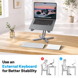 OMOTON LA10 360° Rotating Laptop Stand Riser Foldable for Desk, Space Grey