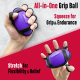 FitBeast Grip Strength Trainer, Hand Gripper Strengthener Kit - 6 Pack with Adjustable Resistance Forearm Strengthener, Forearm Exerciser and Massage Balls for Hand Therapy, Grip Training (Purple)