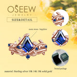 Oseew Kite Cut Sapphire engagement ring set(Sapphire)