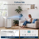 DuraComfort 14,000 BTU Portable Air Conditioner for Rooms up to 700 Sq.Ft, 3-in-1 Portable AC Unit with Cooling, Fan & Dehumidifier, Remote Control and Window Installation Kit
