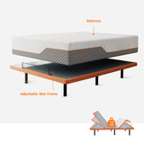 ESHINE Adjustable Bed Frame + Memory Foam Hybrid 14 Inch Mattress(Medium Soft), Bluetooth App Control, 5 Minutes Installation, Head and Foot Incline, King, 2000 Series