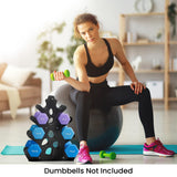 JOSMIMIC Coral-Inspired Dumbbell Rack Stand, 4 Tier A-Frame Design Weight Rack with Handle, Compact & Space-Saving Dumbbell Holder for Home Gym (Dumbbells Not Included) Josmimic