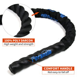 Perantlb Battle rope with wear-resistant nylon protective sleeve ，Heavy Battle Rope for Strength Training Home Fitness Exercise Rope， Anchor Strap Kit Included (2" x 40 ft Length)