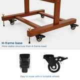VISWIN Double-Sided Easel & Drafting Table, Hold 1 or 2 Canvas, Solid Beech Wood Artist Easel for Painting Canvas, Adjustable H Frame Easel with Tray & Wheels, Art Easel Stand for Adults, Artists