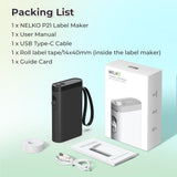 Nelko P21 Label Maker Machine with Tape, Bluetooth Label Printer, Black