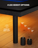 Amada Queen Adjustable Bed Frame and 14 Inch Cooling Gel Memory Foam Mattress Set