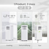 TOSOT 9,000 BTU Air Conditioner Easier to Install, Quiet and 3-in-1 Portable AC, Dehumidifier, White
