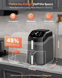12QT Large Double Air Fryer, 10-in-1 Dual Airfryer with 2 Baskets & SyncHeat Tech for Even Cooking, Stacked Compact Design, Smart Finish & Match Cook, PFAS-Free Nonstick, Dishwasher Safe, Black