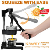 HLILBTE Cast Iron Citrus Juicer | Extra Large Commercial Grade Manual Hand Press with Stainless Steel Cup, Heavy-Duty Manual Juicer Press, Orange Crush Machine, Orange Juicer Squeezer, Easy Clean