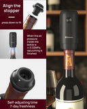 Rossedlyn Rechargeable Electric Wine Opener Gift Set - Aerator, Bottle Opener, Foil Cutter, Wine Vacuum Pump and Stoppers for Home Bar Outdoor Party
