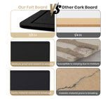 Large Cork Bulletin Board 48" x 36", Felt Pin Board, Black