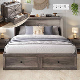 LUXOAK Queen Size Murphy Bed with Charging Station