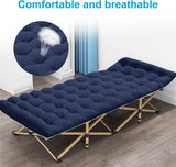 ARAER Camping Cot, 450LBS(Max Load), Portable Folding Outdoor Bed with Carry Bag for Adults Kids, Heavy Duty Cot for Traveling Gear Supplier, Office Nap, Beach Vocation and Home Lounging (Navy Blue)