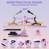 Heat Press, 8 in 1 Tshirt Press Machine 15"x12" 360° Swing Away Digital Industrial Heat Transfer Machine AKEYDIY