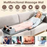 Flannel Full Body Massage Mat Electric Multifunctional Massage Chair Pad with 9 Vibration Modes Heat Timer Shiatsu Neck Foot Massager Lumbar Pillow Carry Bag Earplugs Anti-Slip Bottom for Mom Gift
