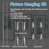 4-Panel Movable Gallery Easel, Folding Metal Artwork Display Bracket, Multi-Functional Silver Exhibit Stand for Paintings, 126"x70.9" (320x180cm)